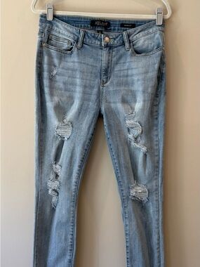 Judy Blue Distressed Light Blue Skinny Jeans